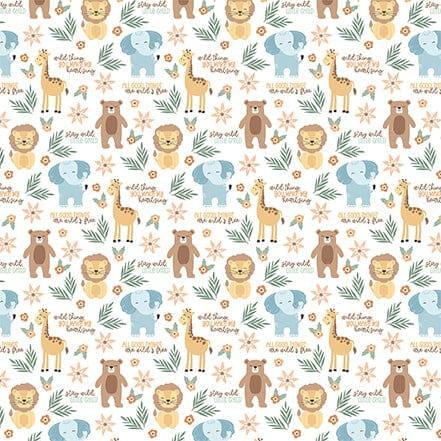 Our Baby Boy Collection Wild Animals 12 x 12 Double-Sided Scrapbook Paper by Echo Park Paper - Scrapbook Supply Companies