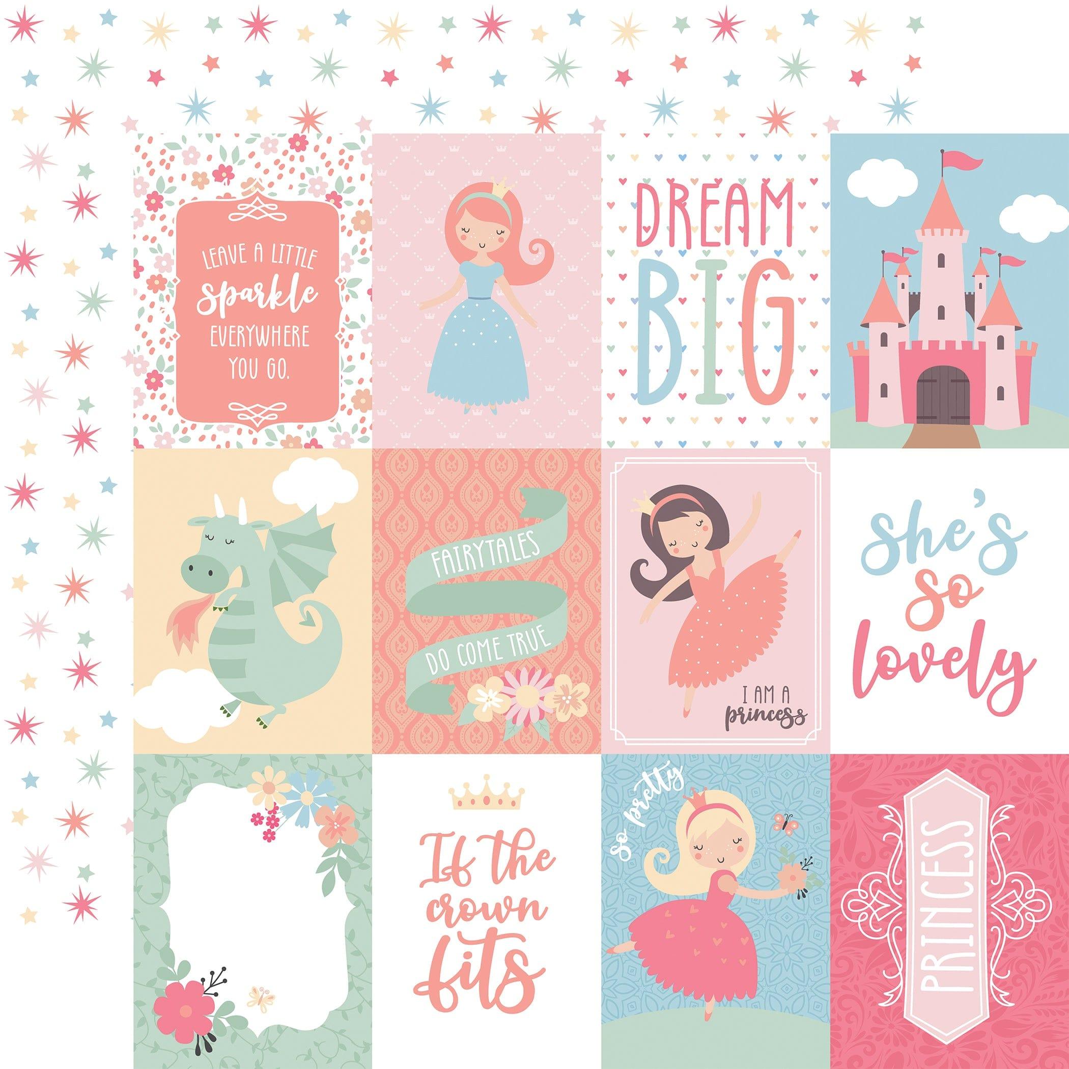 Our Little Princess Collection 3 x 4 Journaling Cards 12 x 12 Double-Sided Scrapbook Paper by Echo Park Paper - Scrapbook Supply Companies