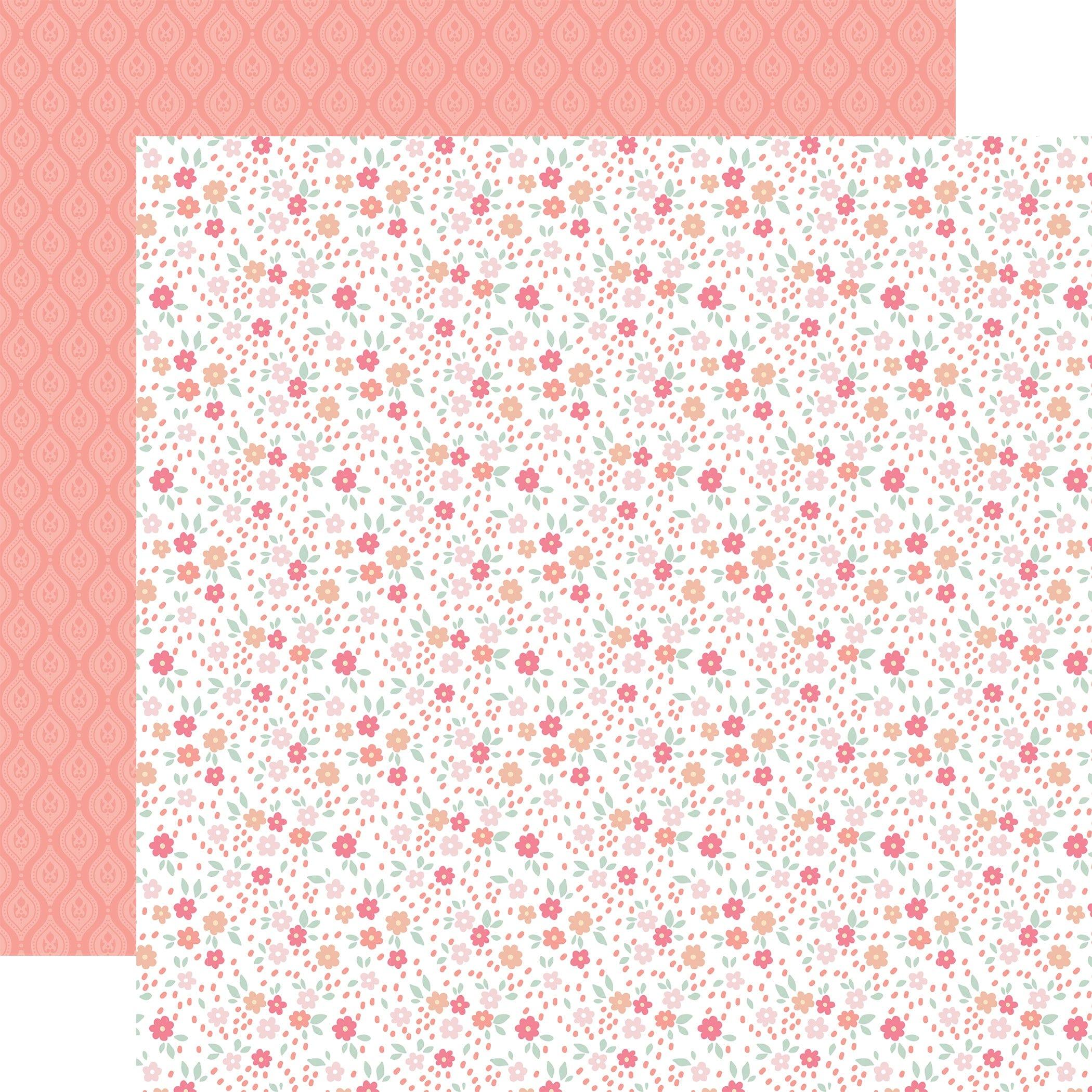 Our Little Princess Collection Blossoming Buds 12 x 12 Double-Sided Scrapbook Paper by Echo Park Paper - Scrapbook Supply Companies
