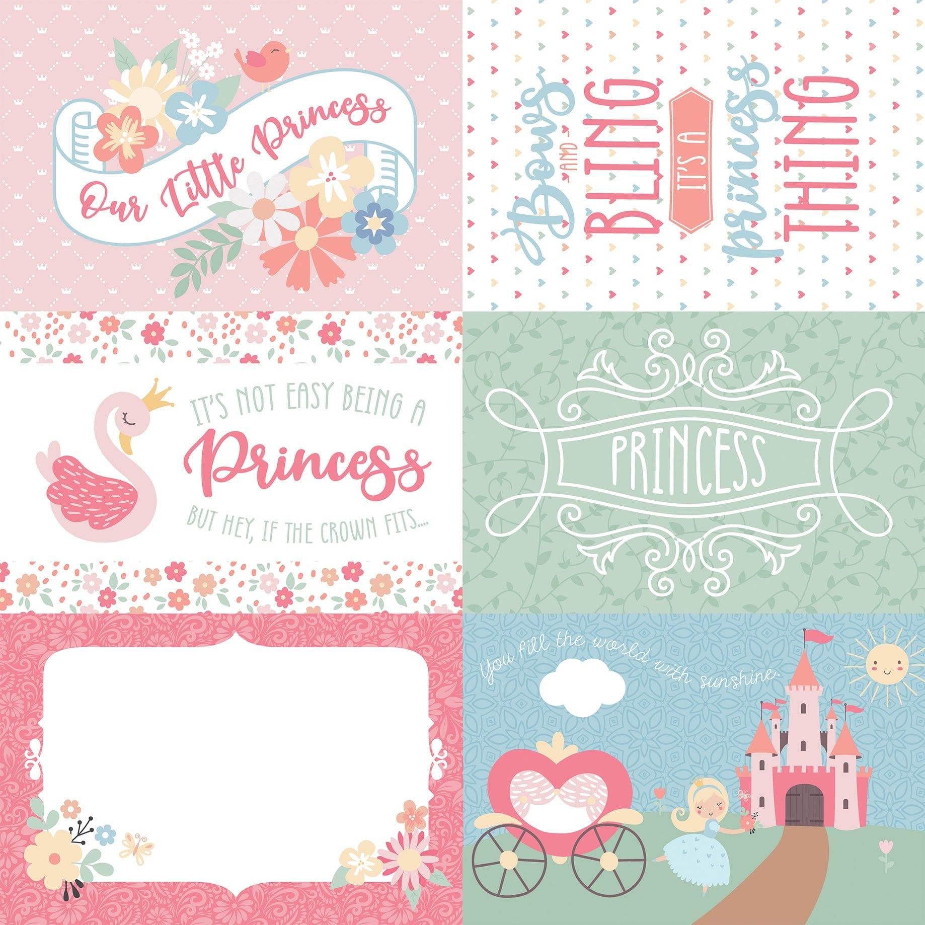 Our Little Princess Collection 6X4 Journaling Cards 12 x 12 Double-Sided Scrapbook Paper by Echo Park Paper - Scrapbook Supply Companies