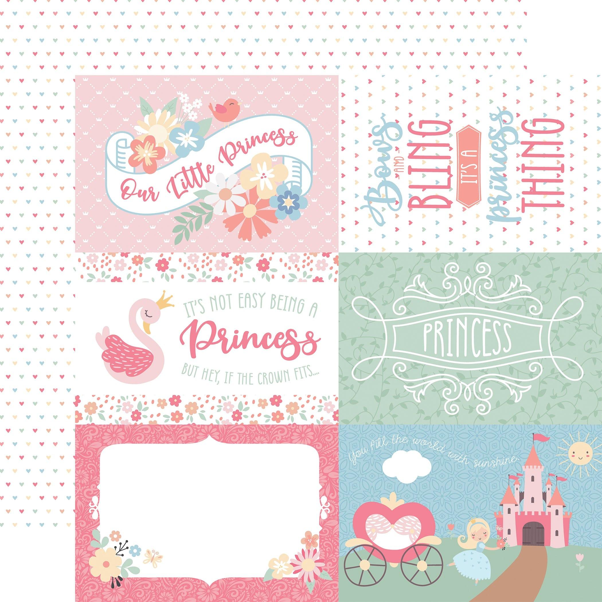 Our Little Princess Collection 6X4 Journaling Cards 12 x 12 Double-Sided Scrapbook Paper by Echo Park Paper - Scrapbook Supply Companies
