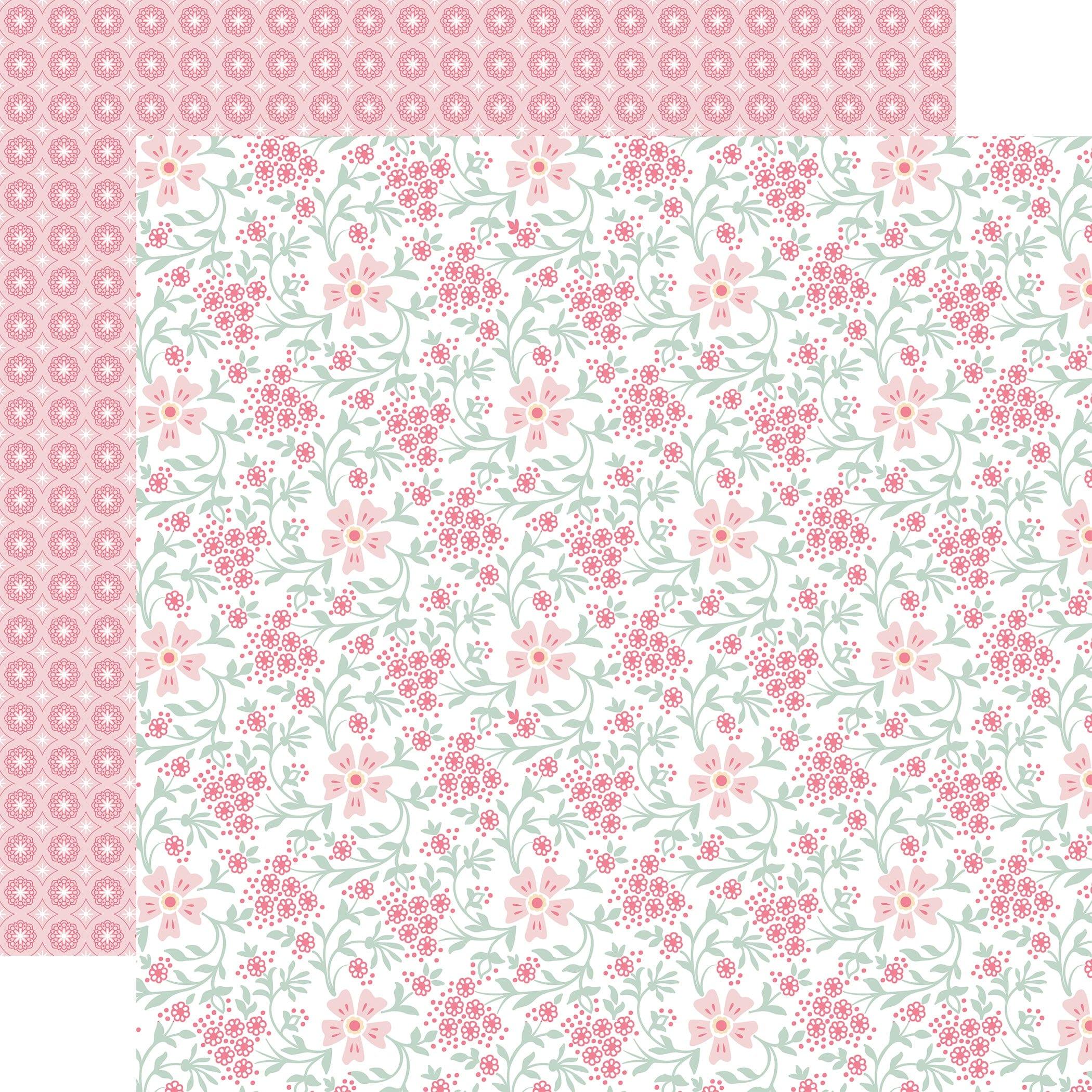 Our Little Princess Collection Fairytale Flowers 12 x 12 Double-Sided Scrapbook Paper by Echo Park Paper - Scrapbook Supply Companies