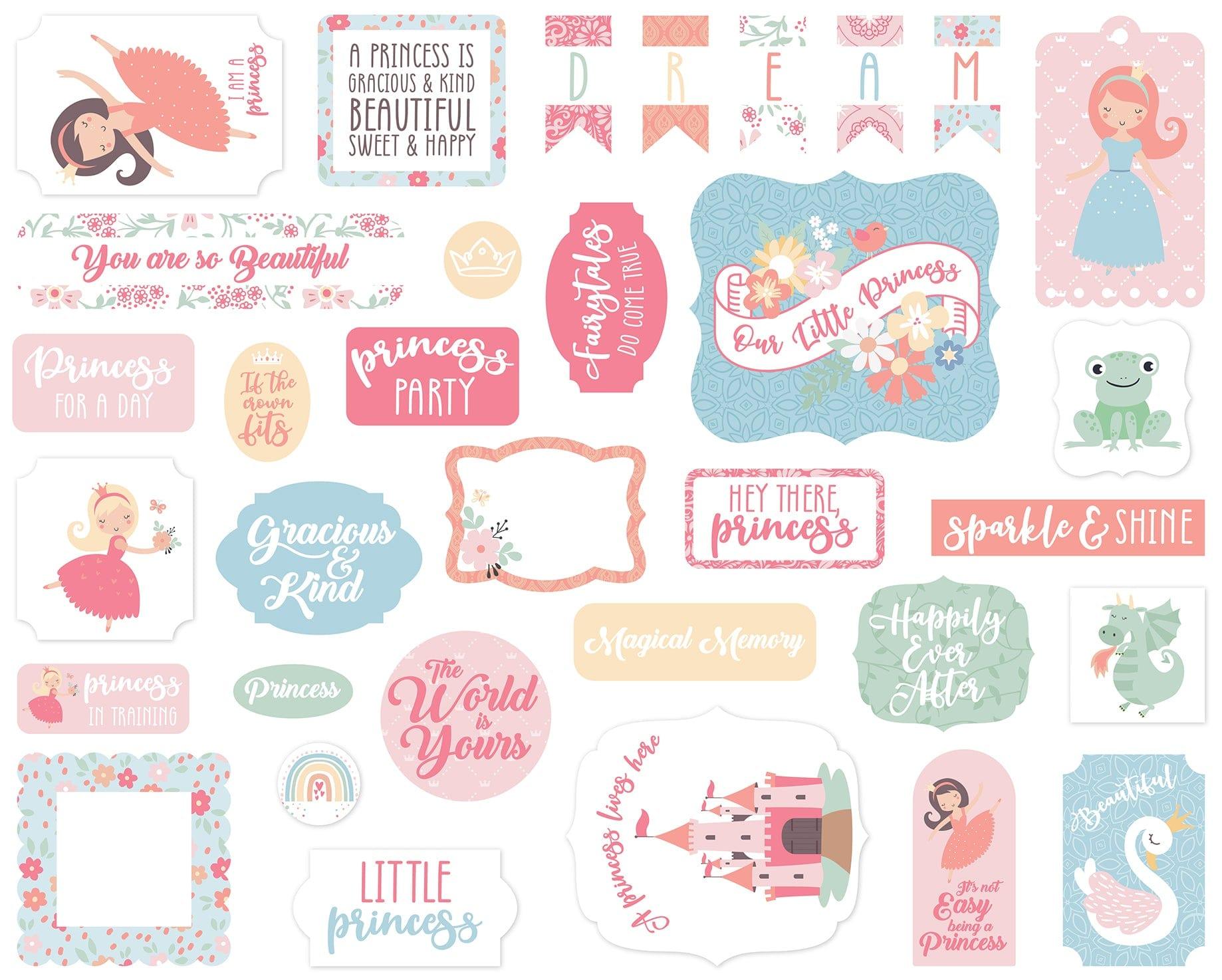 Our Little Princess Collection 5 x 5 Scrapbook Ephemera Die Cuts by Echo Park Paper - Scrapbook Supply Companies