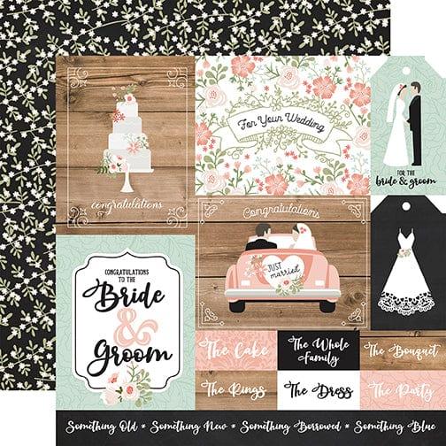 Our Wedding Collection Multi Journaling Cards 12 x 12 Double-Sided Scrapbook Paper by Echo Park Paper - Scrapbook Supply Companies