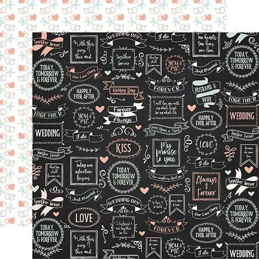 Our Wedding Collection Always & Forever 12 x 12 Double-Sided Scrapbook Paper by Echo Park Paper - Scrapbook Supply Companies