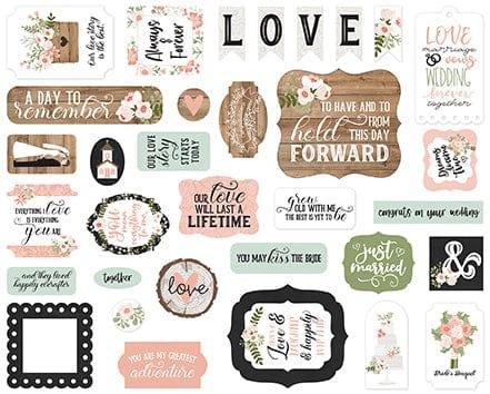 Our Wedding Collection 5 x 5 Scrapbook Ephemera Die Cuts by Echo Park Paper - Scrapbook Supply Companies