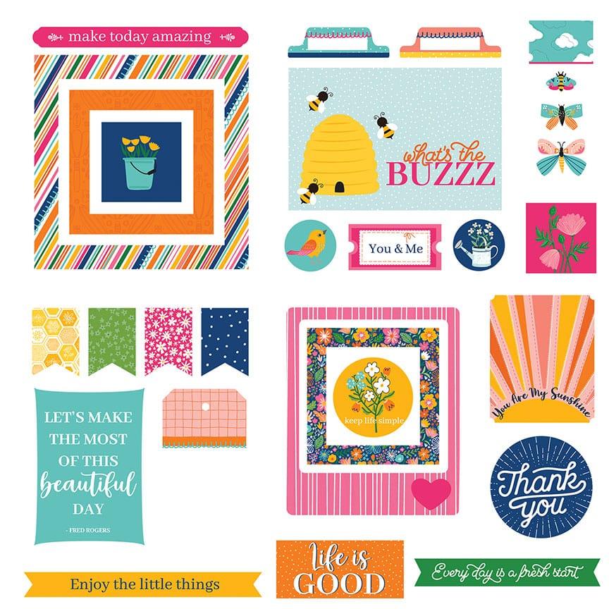 Oh What A Beautiful Day Collection 5 x 5 Die Cut Scrapbook Embellishments by Photo Play Paper - Scrapbook Supply Companies
