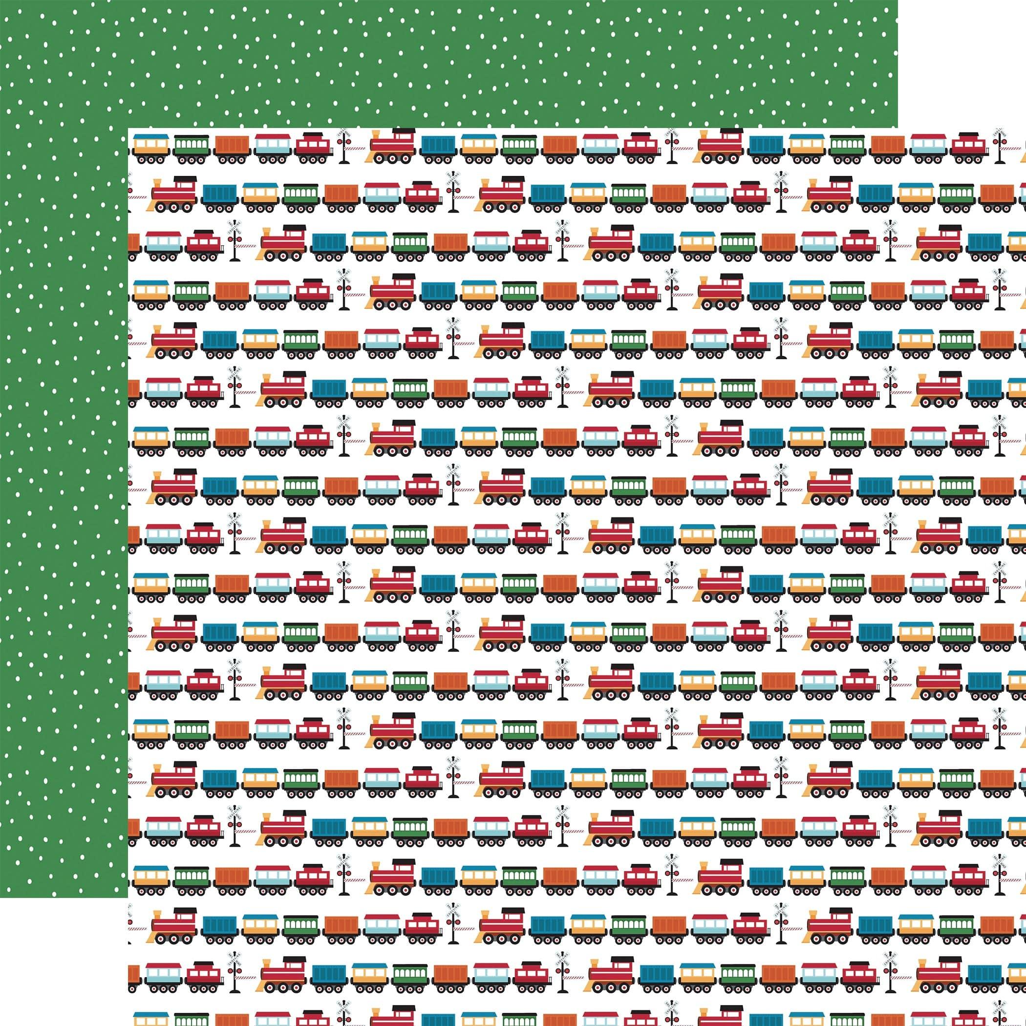 Play All Day Boy Collection All Aboard 12 x 12 Double-Sided Scrapbook Paper by Echo Park Paper - Scrapbook Supply Companies