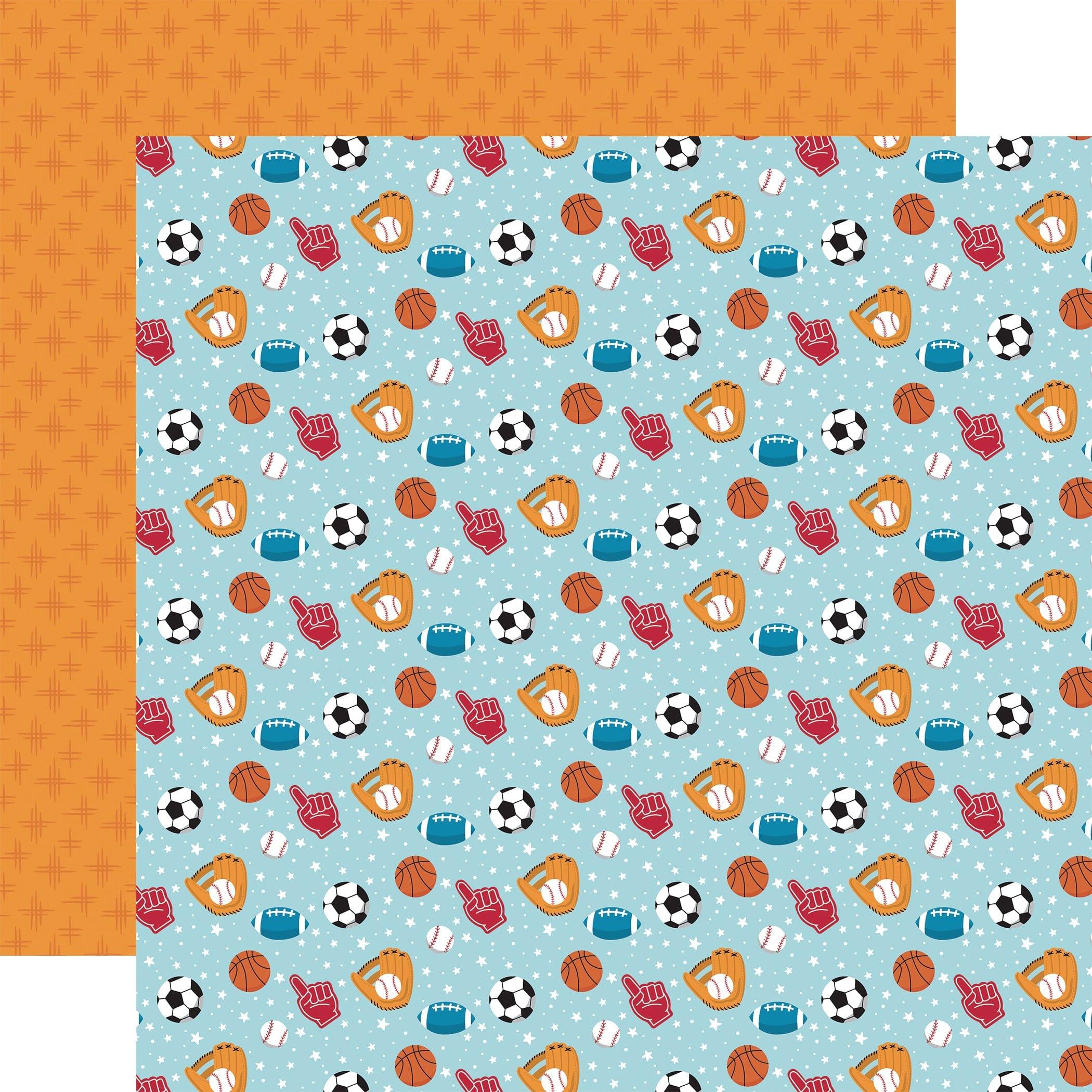 Play All Day Boy Collection Play Ball 12 x 12 Double-Sided Scrapbook Paper by Echo Park Paper - Scrapbook Supply Companies