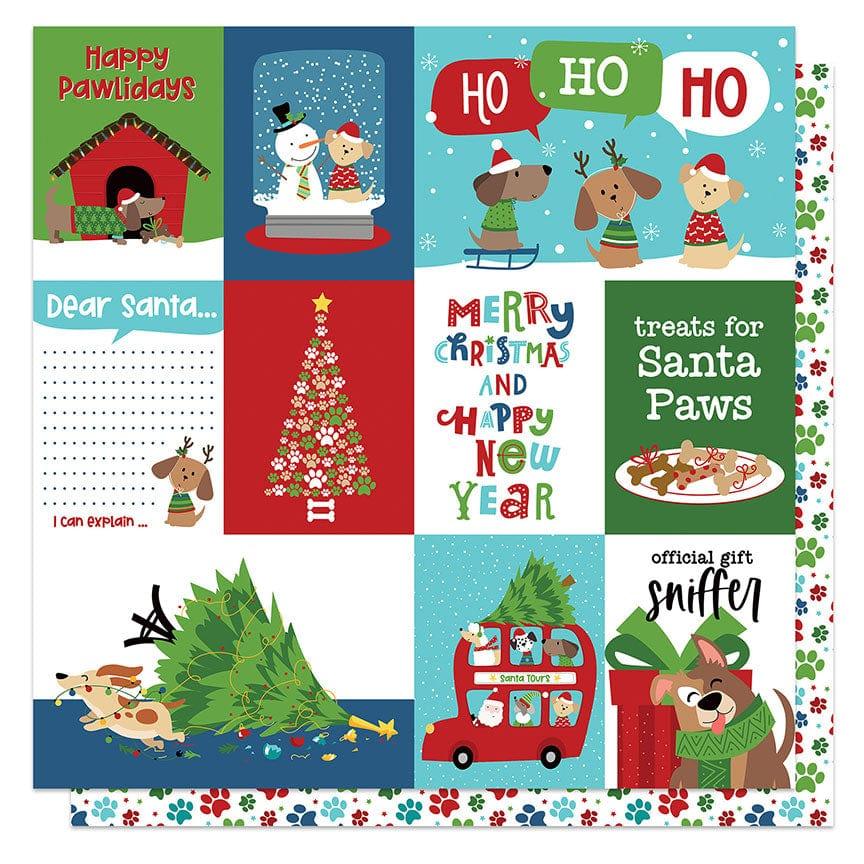 Santa Paws Dog Collection Gift Sniffer 12 x 12 Double-Sided Scrapbook Paper by Photo Play Paper