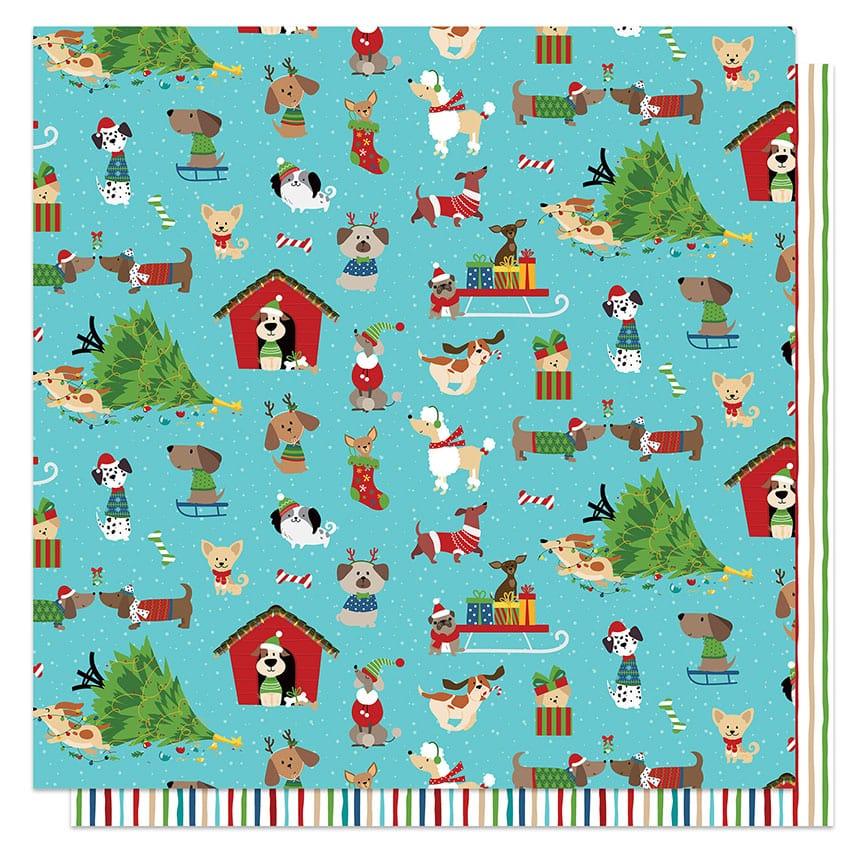 Santa Paws Dog Collection Deck The Howls 12 x 12 Double-Sided Scrapbook Paper by Photo Play Paper - Scrapbook Supply Companies