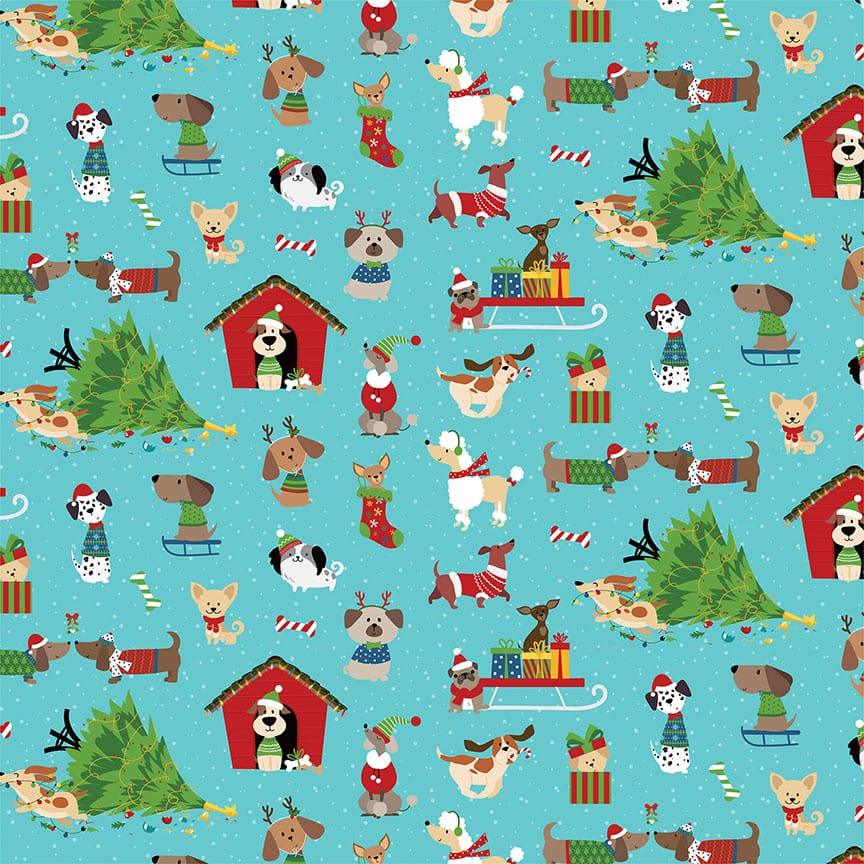 Santa Paws Dog Collection Deck The Howls 12 x 12 Double-Sided Scrapbook Paper by Photo Play Paper - Scrapbook Supply Companies
