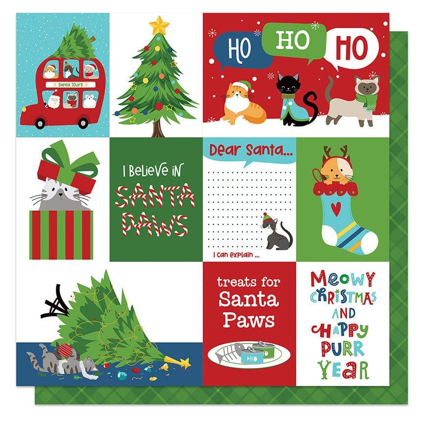 Santa Paws Cat Collection Meowy Christmas 12 x 12 Double-Sided Scrapbook Paper by Photo Play Paper - Scrapbook Supply Companies