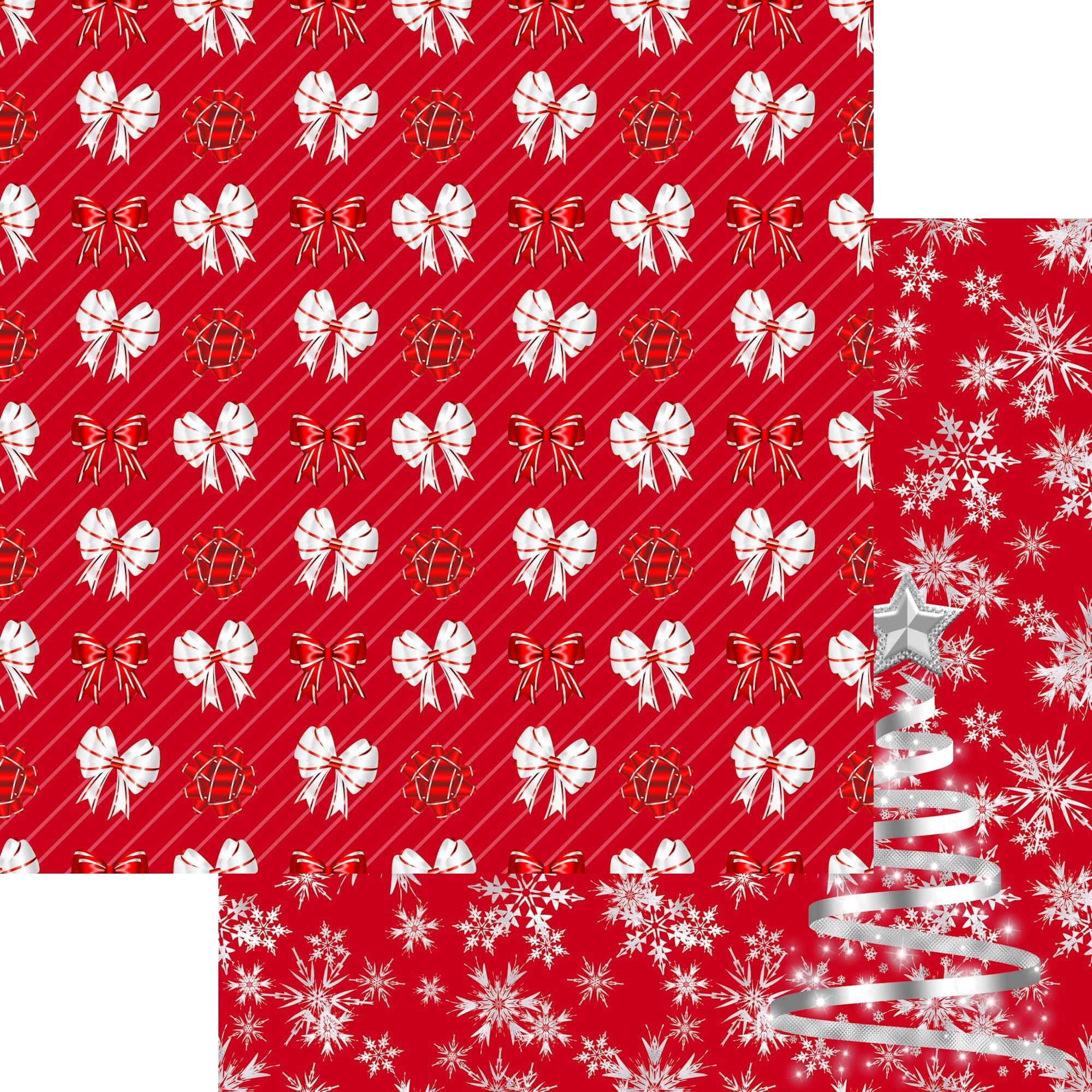 Peppermint Christmas Collection Snazzy Snowflakes 12 x 12 Double-Sided Scrapbook Paper by SSC Designs - Scrapbook Supply Companies