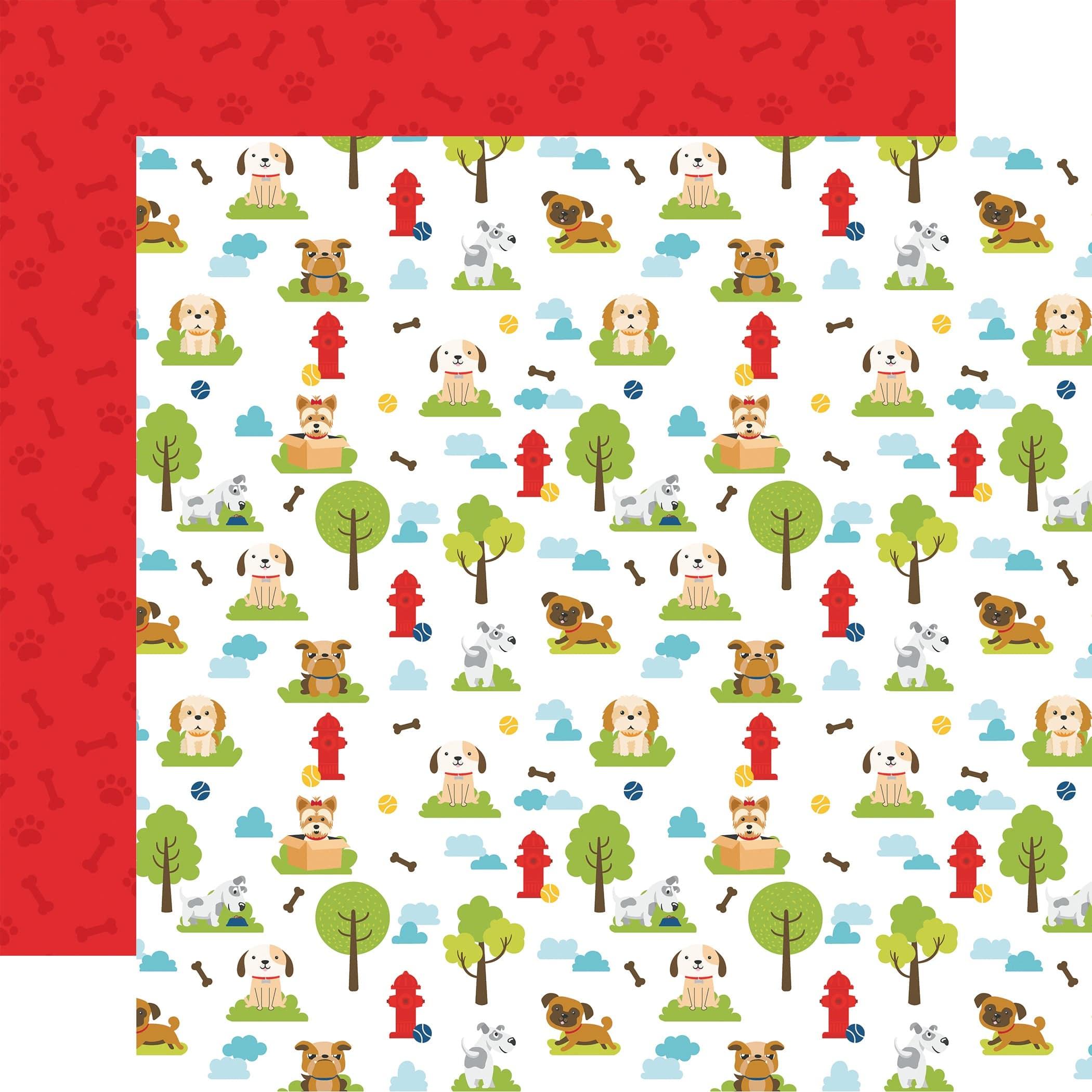 Pets Collection Park Playdate 12 x 12 Double-Sided Scrapbook Paper by Echo Park Paper