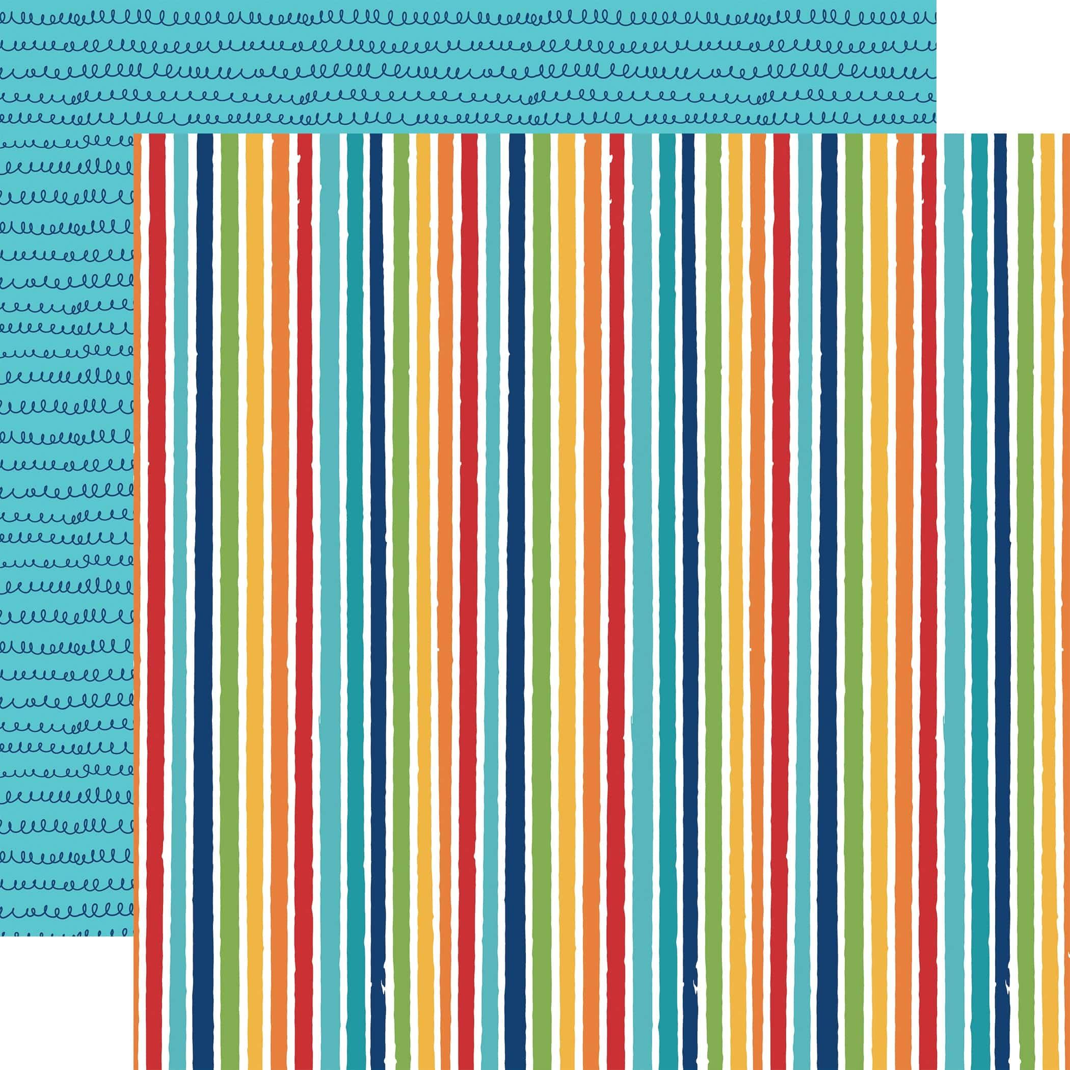 Pets Collection Bright Stripes 12 x 12 Double-Sided Scrapbook Paper by Echo Park Paper