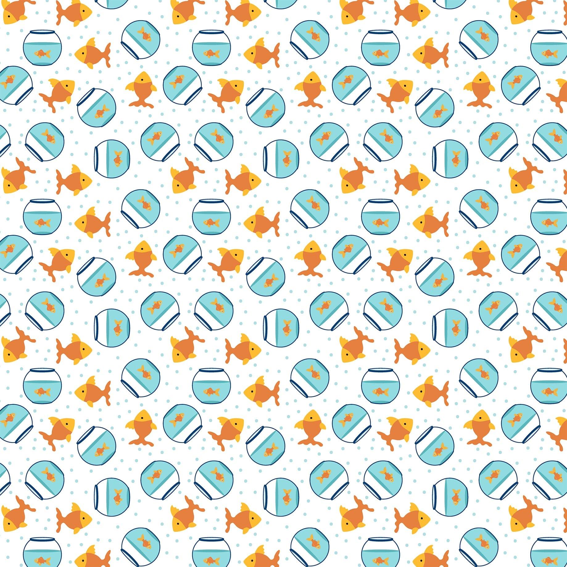 Pets Collection Fish Friends 12 x 12 Double-Sided Scrapbook Paper by Echo Park Paper - Scrapbook Supply Companies
