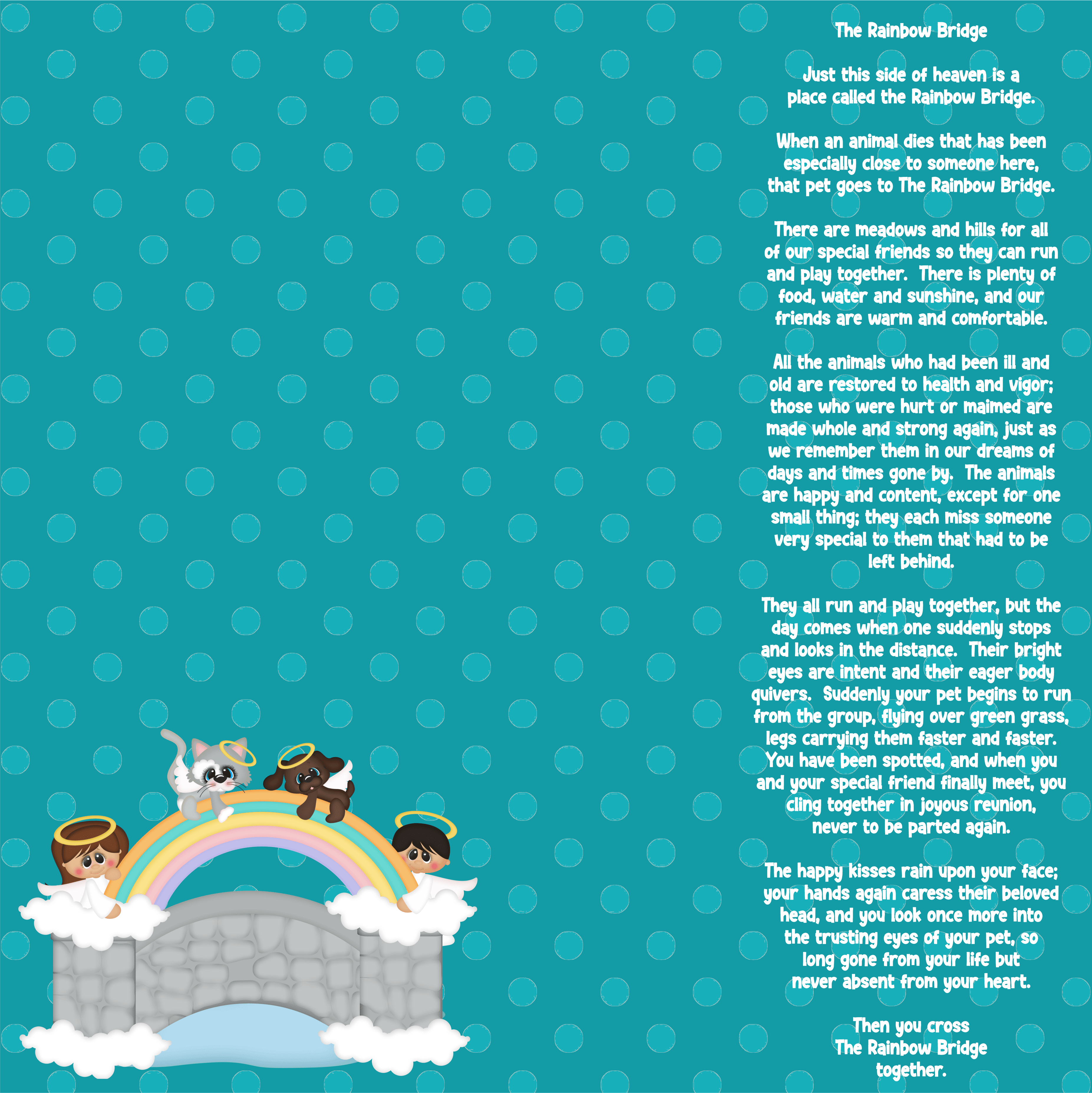 NSDesign's All Pets Go To Heaven Collection Rainbow Bridge 12 x 12 Double-Sided Scrapbook Paper by SSC Designs - Scrapbook Supply Companies