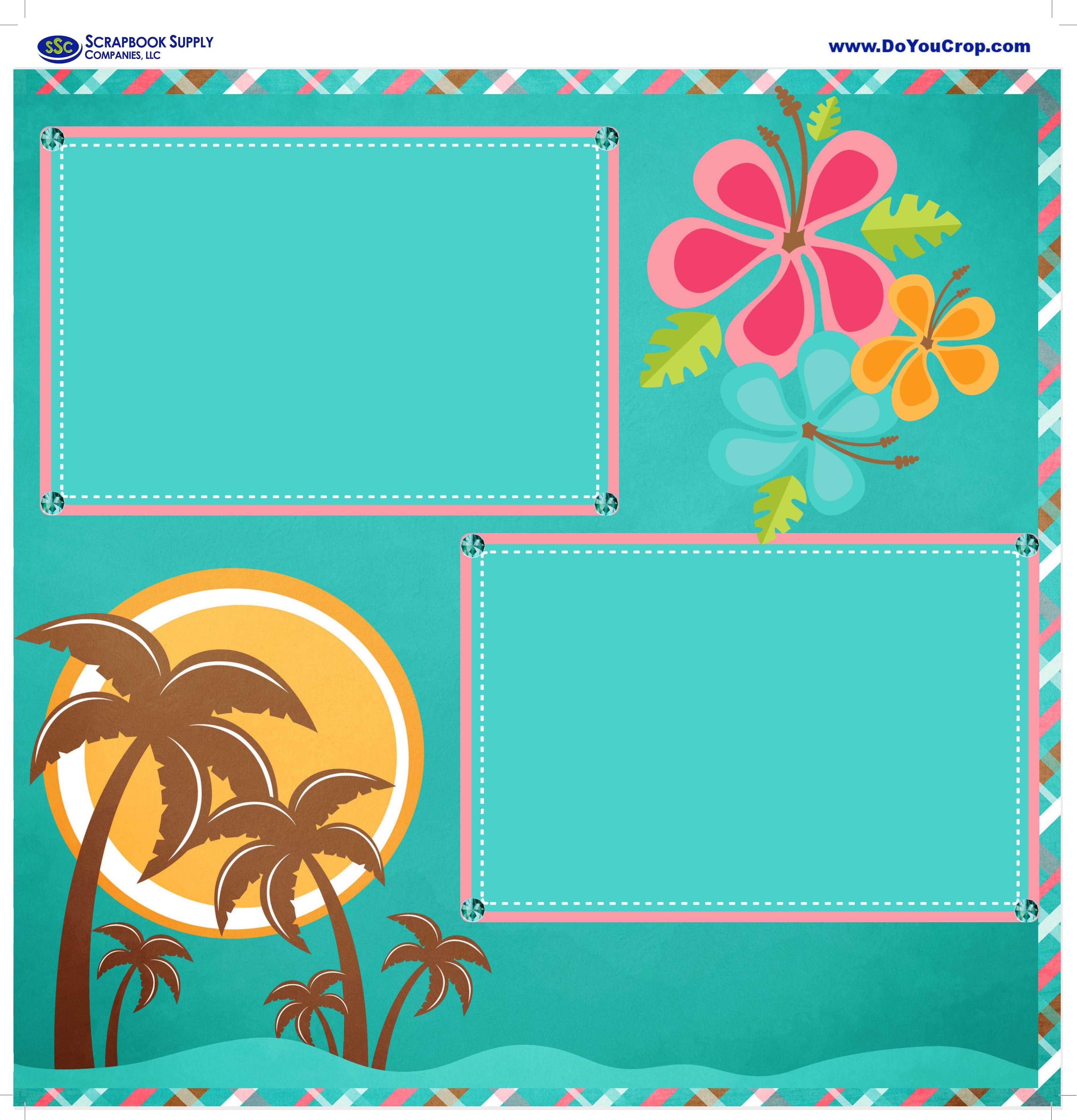 Tropical Paradise (2) - 12 x 12 Premade, Printed Scrapbook Pages by SSC Designs - Scrapbook Supply Companies