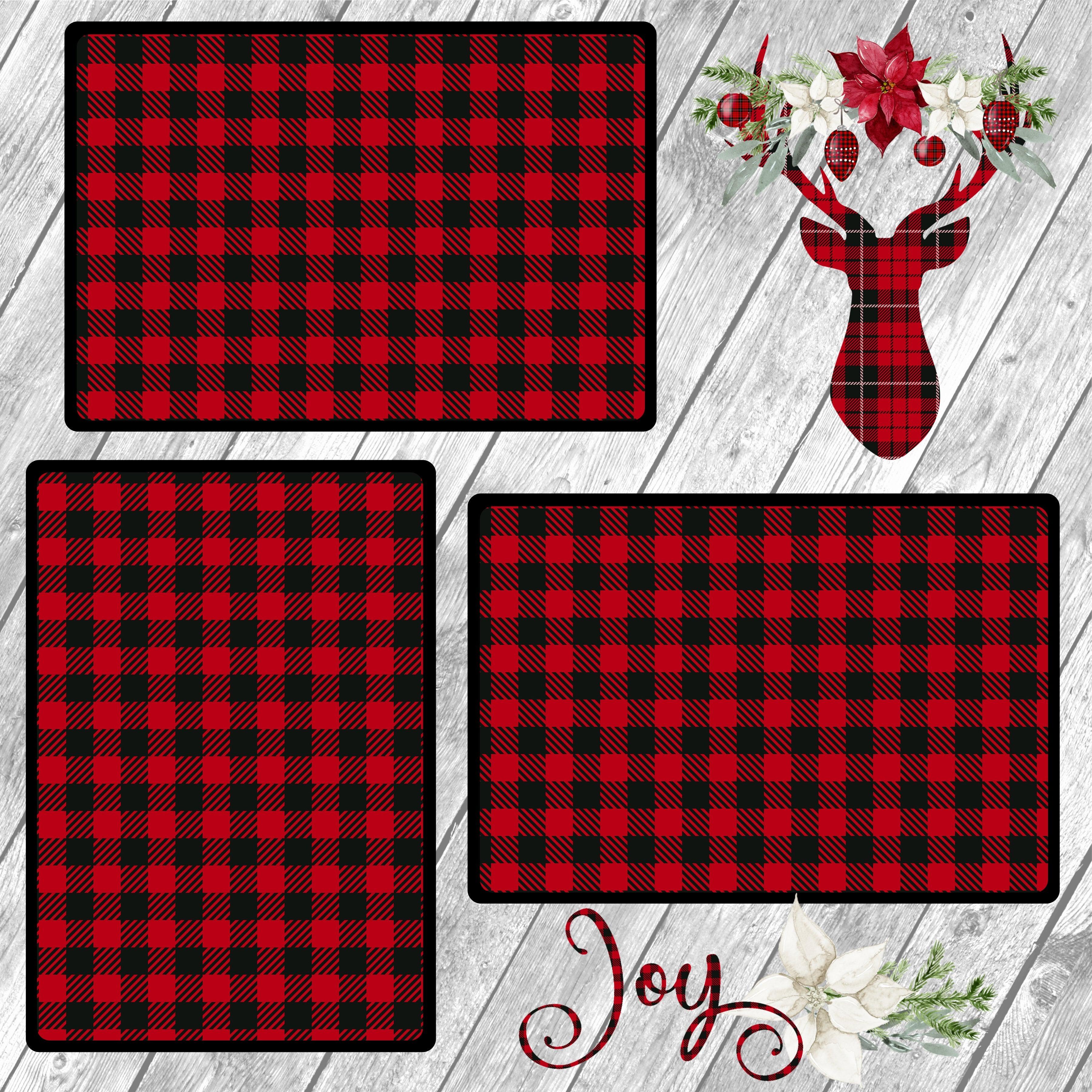 Buffalo Plaid Christmas (2) - 12 x 12 Premade, Printed Scrapbook Pages by SSC Designs - Scrapbook Supply Companies