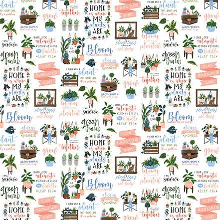 Plant Lady Collection Green Thumb 12 x 12 Double-Sided Scrapbook Paper by Echo Park Paper - Scrapbook Supply Companies