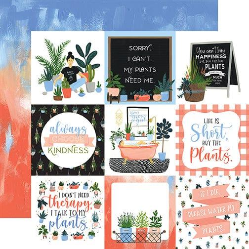 Plant Lady Collection 4x4 Journaling Cards 12 x 12 Double-Sided Scrapbook Paper by Echo Park Paper