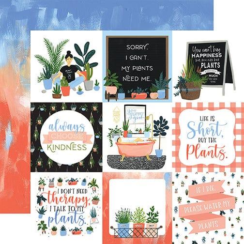 Plant Lady Collection 4 x 4 Journaling Cards 12 x 12 Double-Sided Scrapbook Paper by Echo Park Paper - Scrapbook Supply Companies
