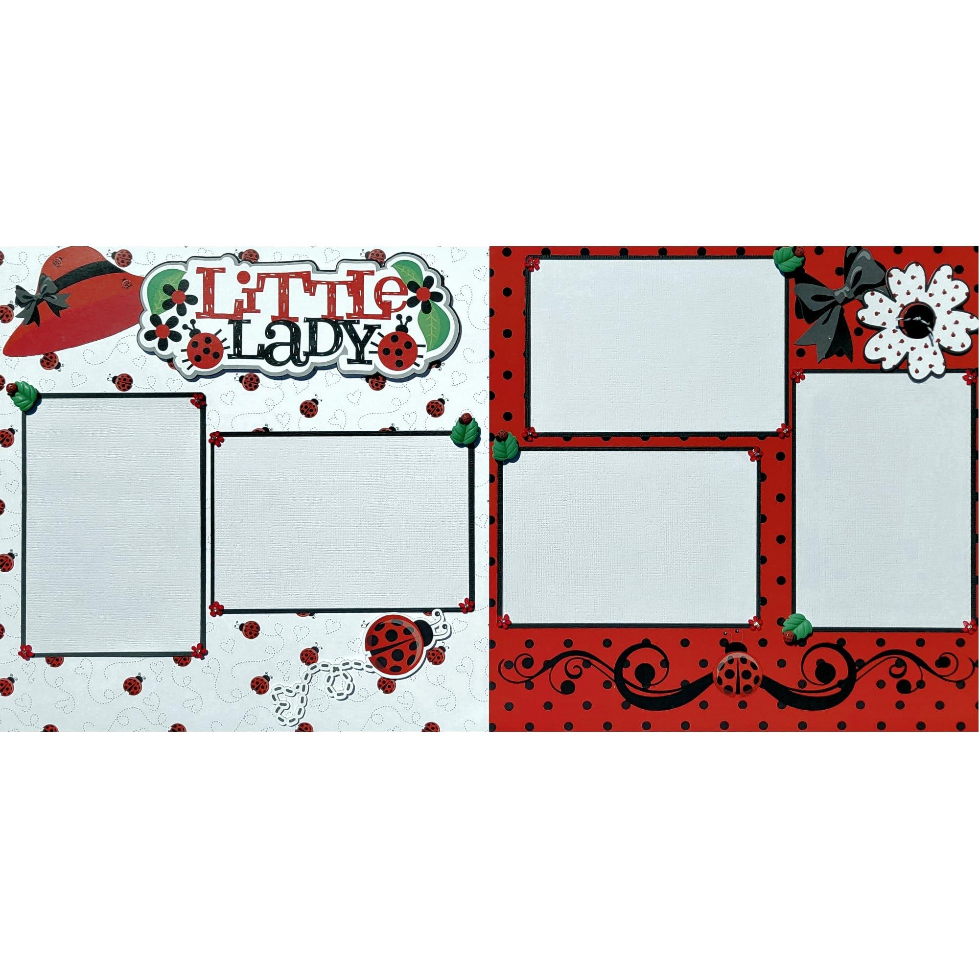 Ladybug Love Little Lady (2) - 12 x 12 Pages, Fully-Assembled & Hand-Crafted 3D Scrapbook Premade by SSC Designs