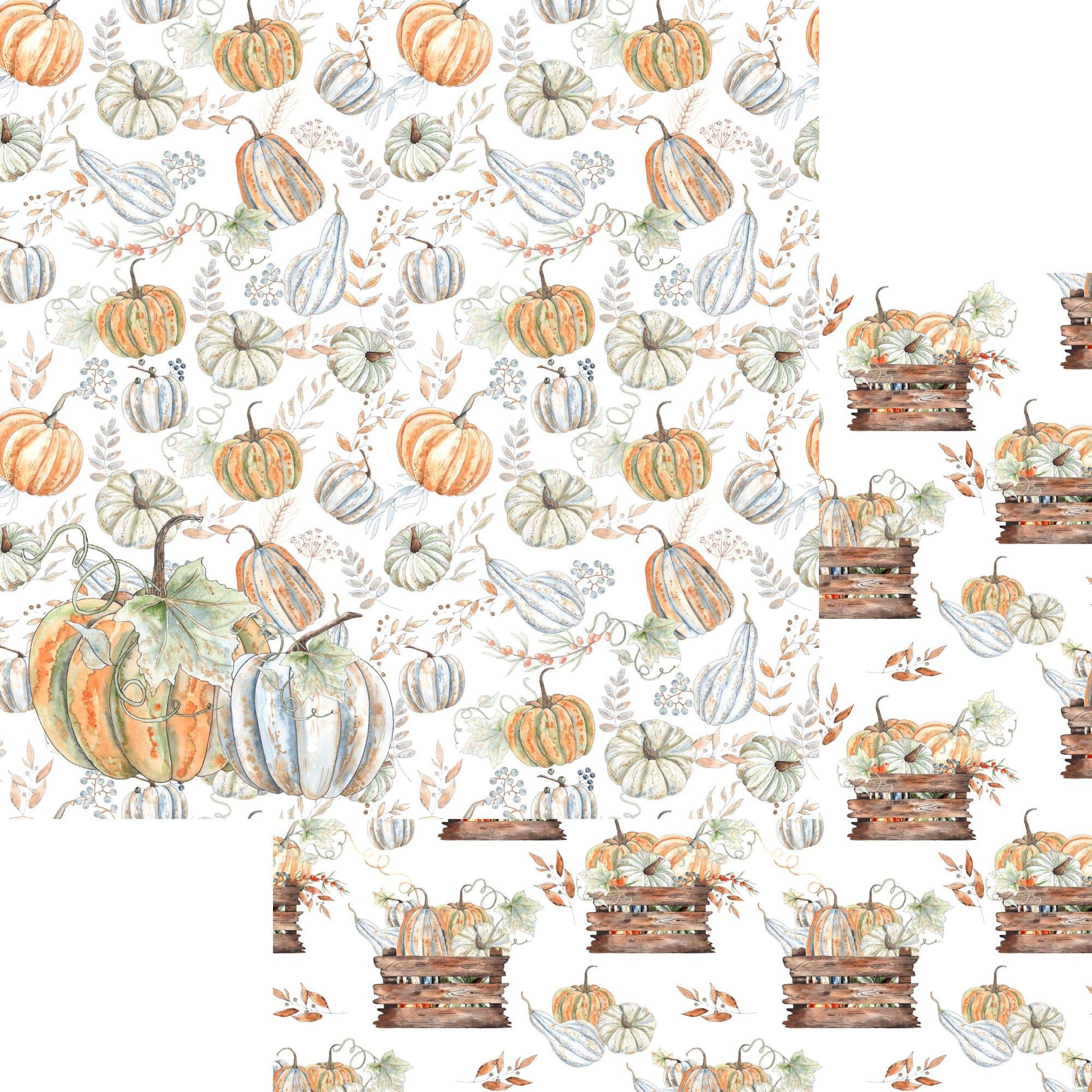 Pumpkin Patch Collection Pumpkin Harvest 12 x 12 Double-Sided Scrapbook Paper by SSC Designs