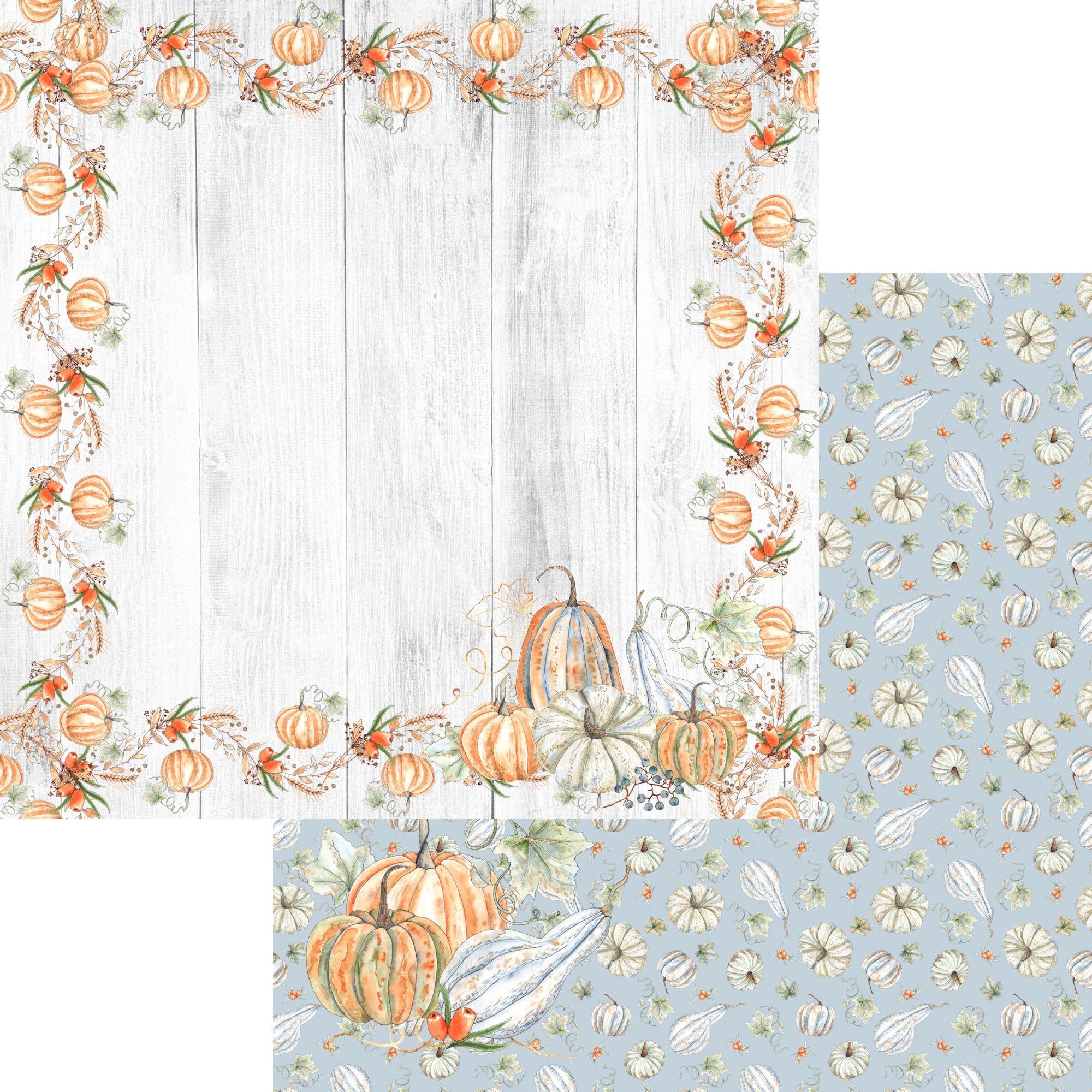 Pumpkin Patch Collection Pumpkin Vines 12 x 12 Double-Sided Scrapbook Paper by SSC Designs