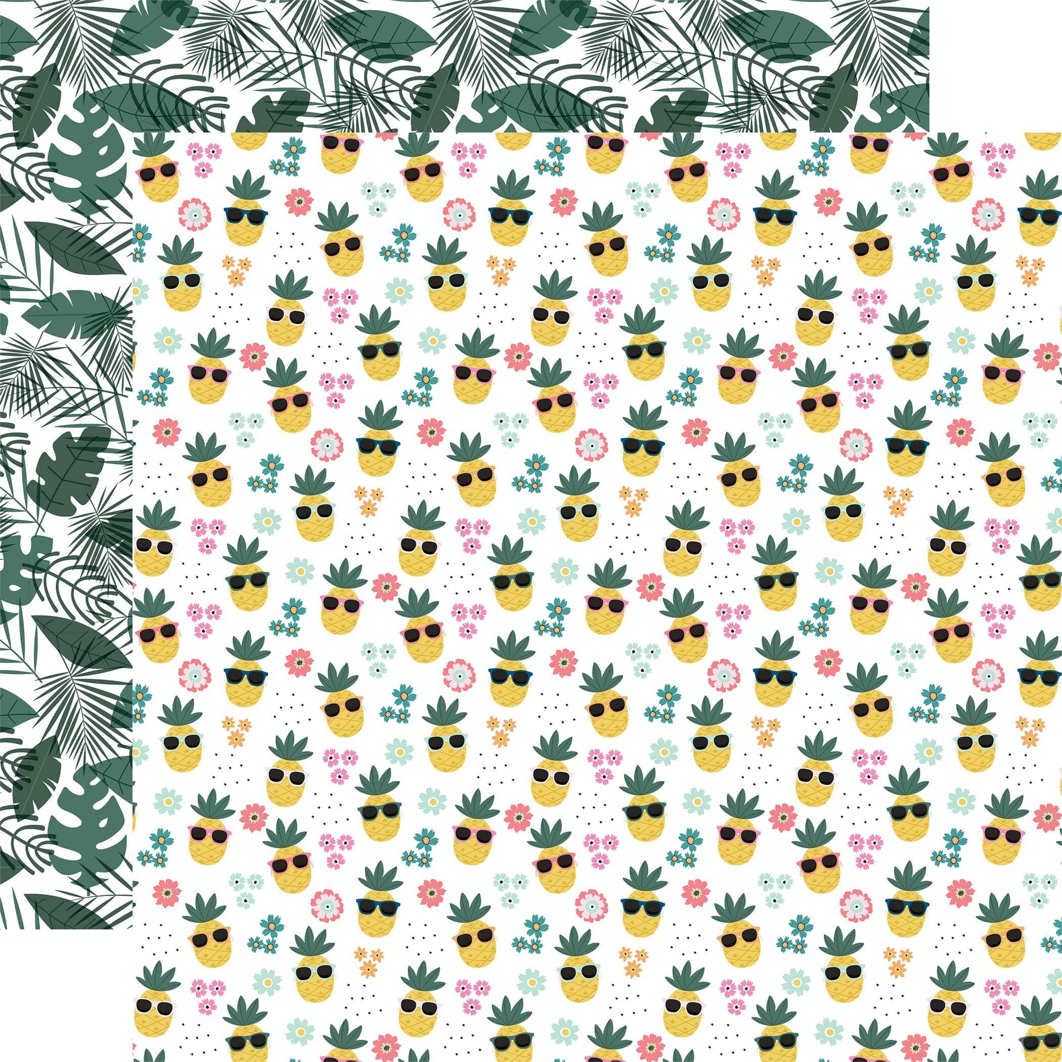 Pool Party Collection Pineapple Paradise 12 x 12 Double-Sided Scrapbook Paper by Echo Park Paper - Scrapbook Supply Companies