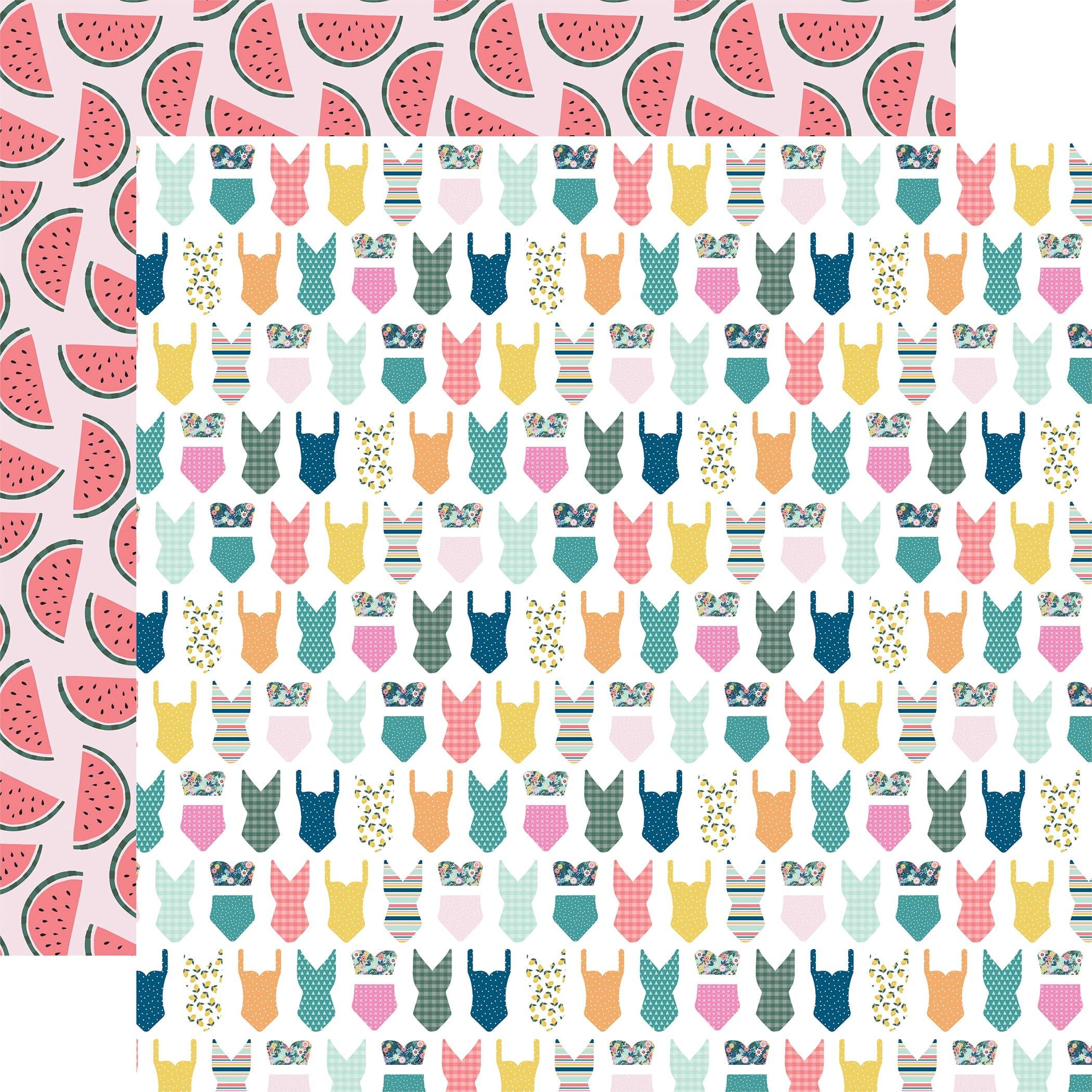 Pool Party Collection Sweet Swimsuits 12 x 12 Double-Sided Scrapbook Paper by Echo Park Paper