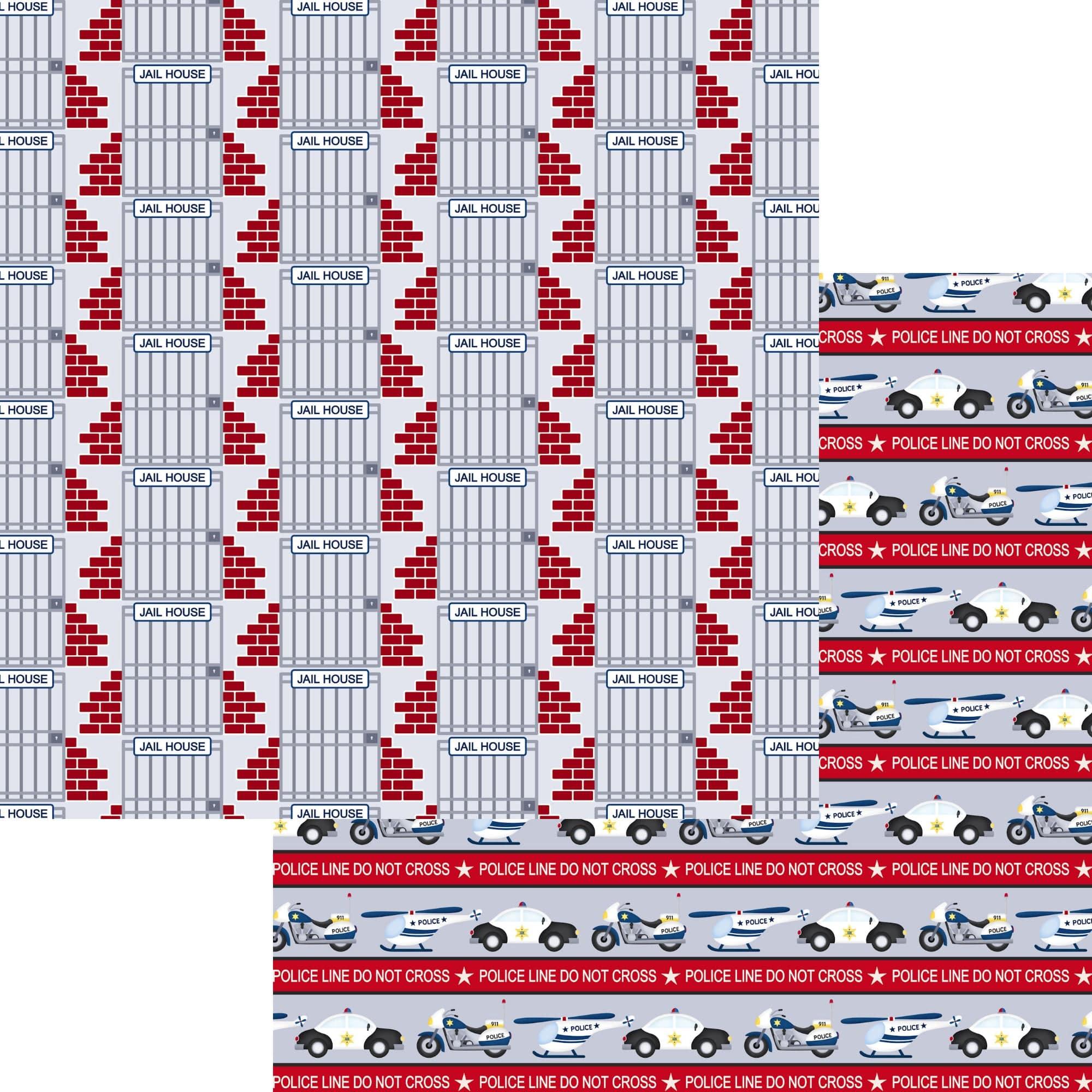Occupation Collection Police Officer Busted 12 x 12 Double-Sided Scrapbook Paper by SSC Designs