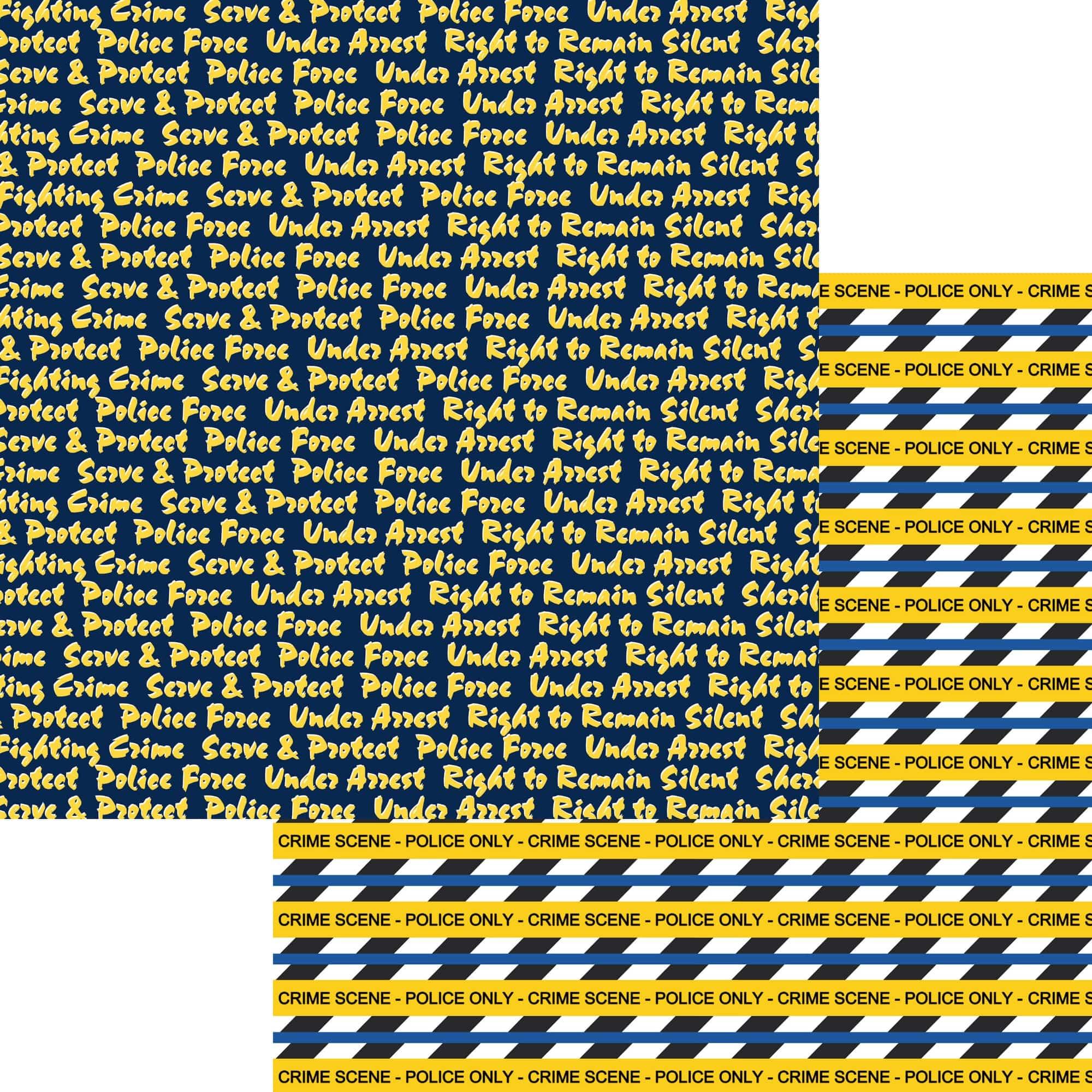 Occupation Collection Police Officer Serve & Protect 12 x 12 Double-Sided Scrapbook Paper by SSC Designs