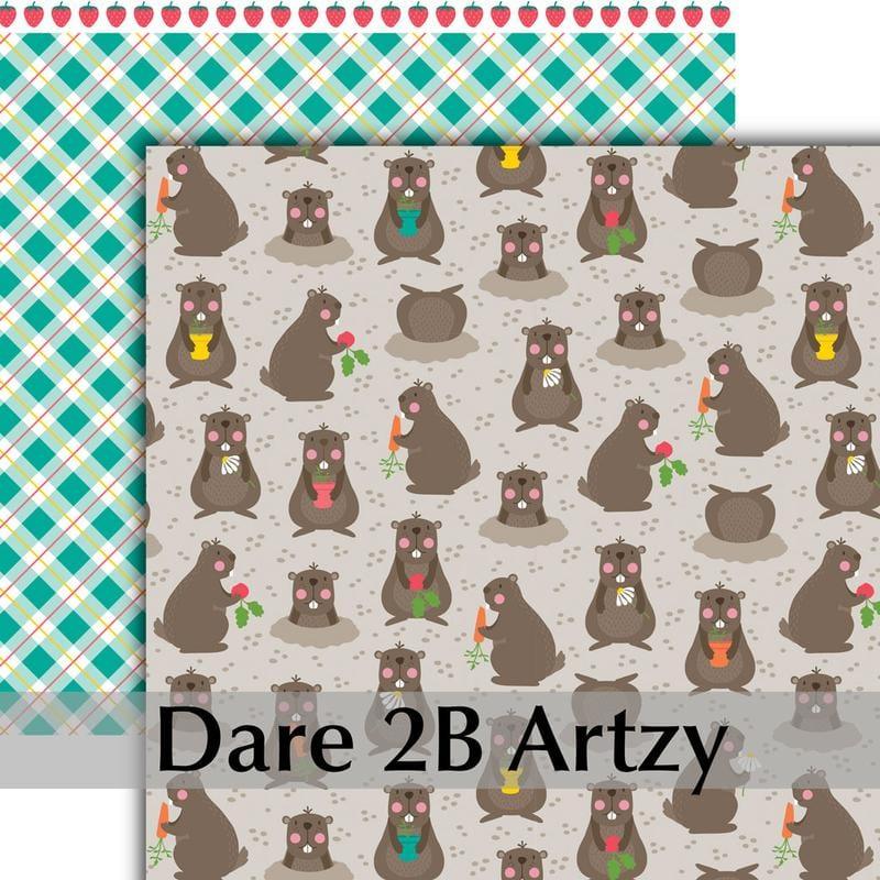 Home Grown Collection Groundhog Garden 12 x 12 Double-Sided Scrapbook Paper by Dare2BArtzy - Scrapbook Supply Companies