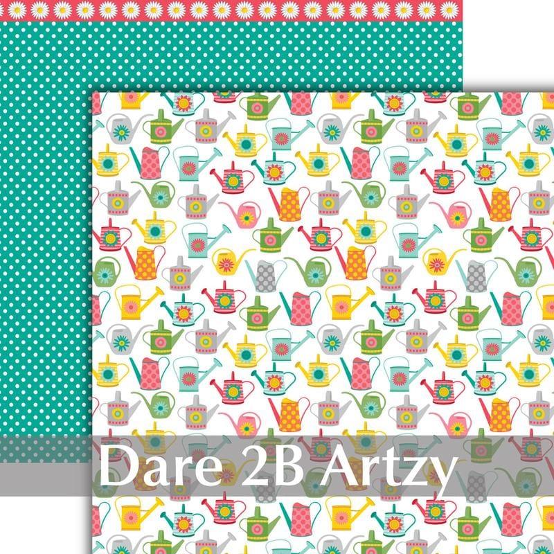 Home Grown Collection Water Me 12 x 12 Double-Sided Scrapbook Paper by Dare2BArtzy - Scrapbook Supply Companies