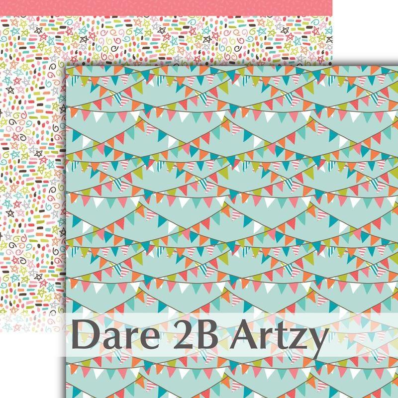Ice Cream Social Collection Banner Day 12 x 12 Double-Sided Scrapbook Paper by Dare2BArtzy - Scrapbook Supply Companies