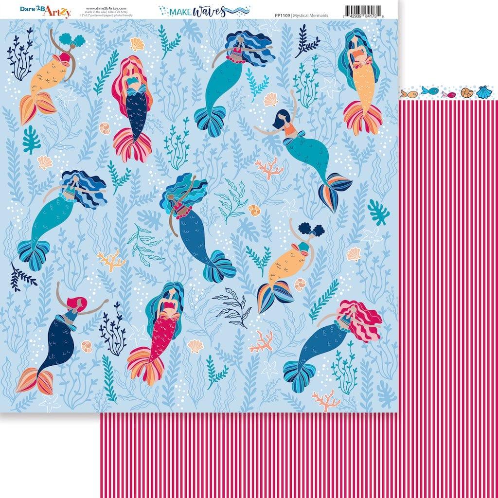 Make Waves Collection Mystical Mermaids 12 x 12 Double-Sided Scrapbook Paper by Dare2BArtzy