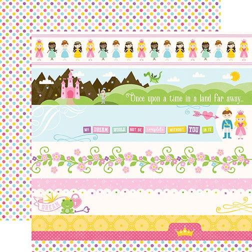 Perfect Princess Collection Border Strips 12 x 12 Double-Sided Scrapbook Paper by Echo Park Paper - Scrapbook Supply Companies
