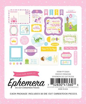 Perfect Princess Collection 5 x 5 Ephemera Die Cut Scrapbook Embellishments by Echo Park Paper - Scrapbook Supply Companies