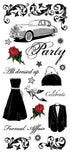 Formal Affair Glittered 5.5 x 12 Clear Scrapbook Sticker Sheet by Sandylion - Scrapbook Supply Companies