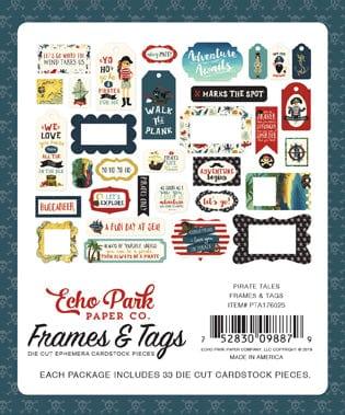 Pirate Tales Collection 5 x 5 Frames & Tags Die Cut Scrapbook Embellishments by Echo Park Paper - Scrapbook Supply Companies
