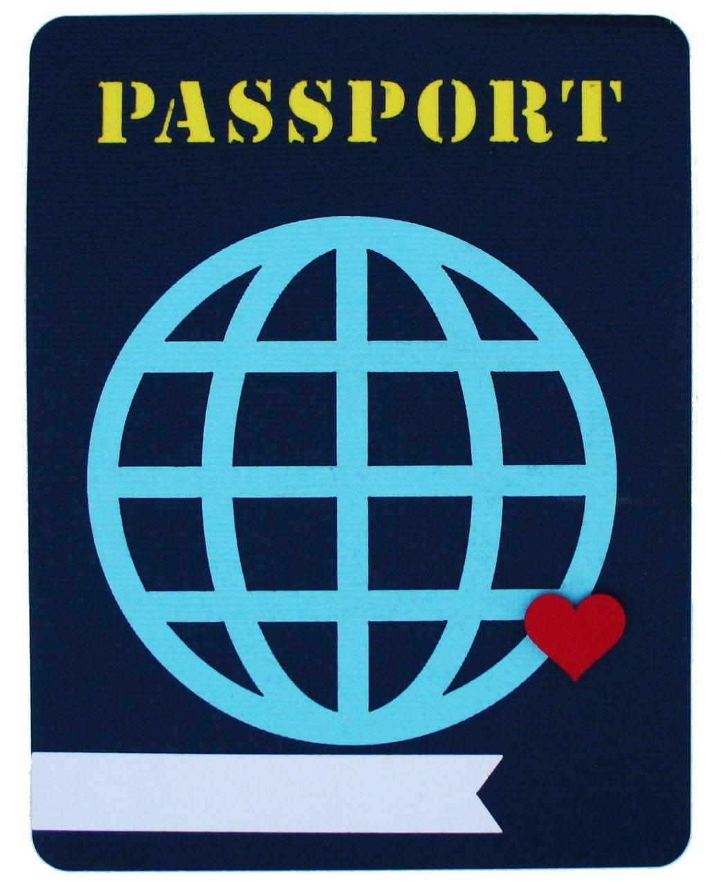 Passport 4 x 5 Fully-Assembled Laser Cut Scrapbook Embellishment by SSC Laser Designs