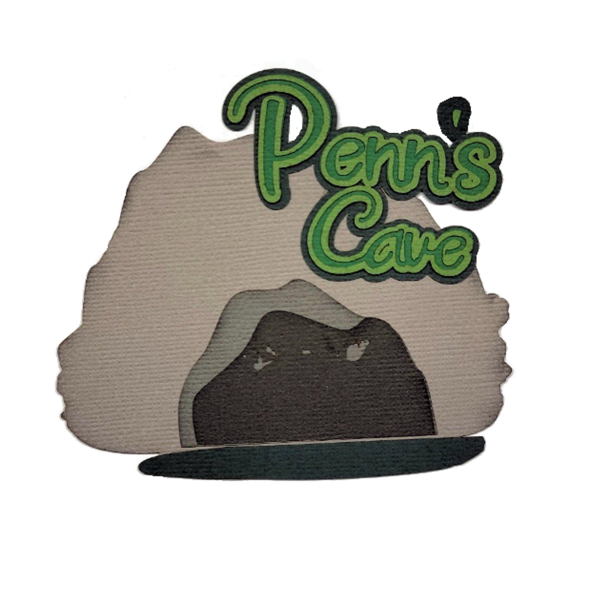 Penn's Cave 4 x 4 Laser Cut Scrapbook Embellishment by SSC Laser Designs
