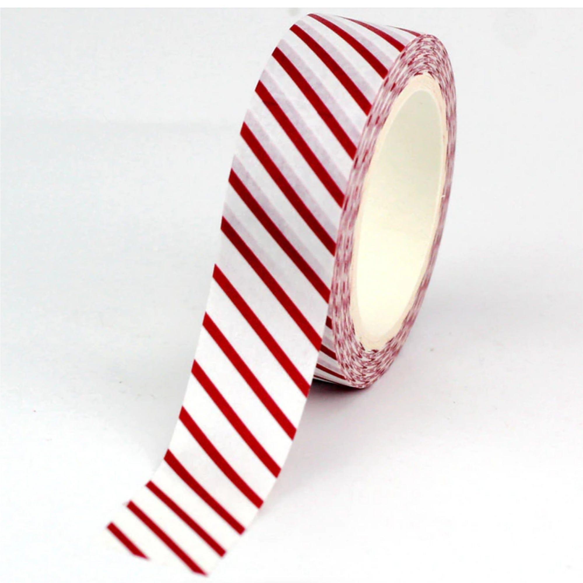 TW Collection Red Diagonal Stripe Washi Tape by SSC Designs - 15mm x 30 Feet
