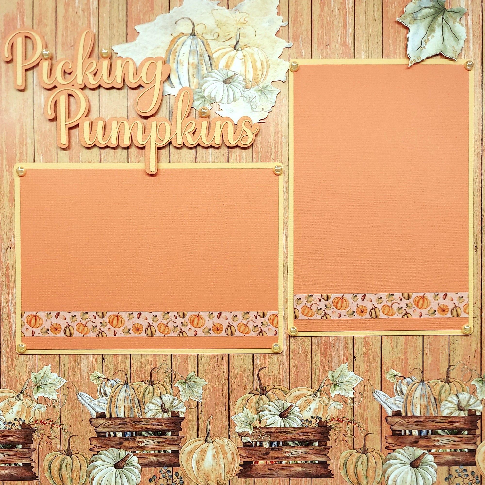 Pumpkin Patch Collection Picking Pumpkins 2 - 12 x 12 Premade, Hand-Embellished Scrapbook Premades by SSC Designs - Scrapbook Supply Companies