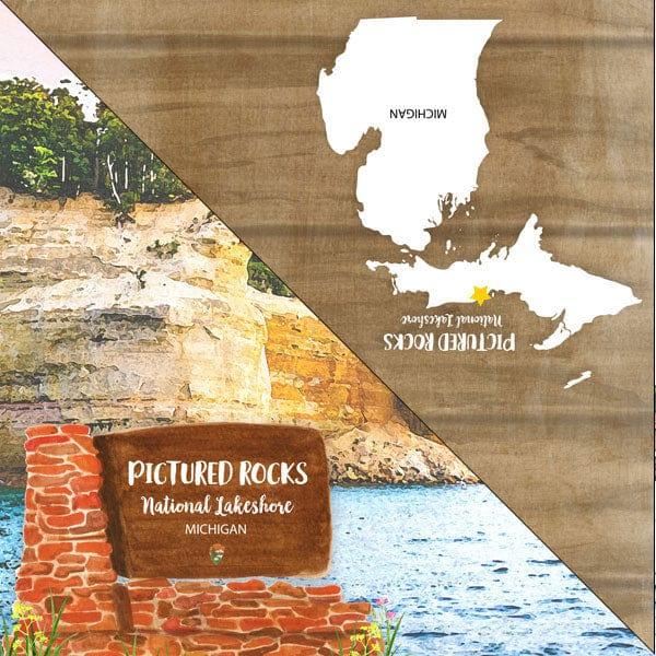 National Park Collection Michigan Lakeshore Pictured Rocks 12 x 12 Double-Sided Scrapbook Paper by Scrapbook Customs