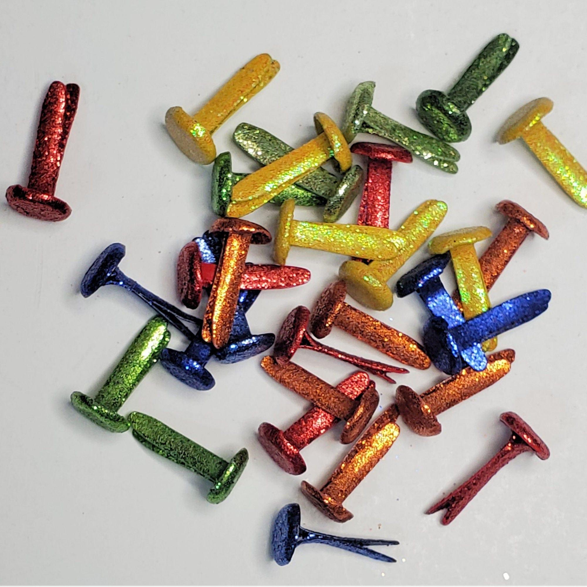 Primary Color Medium Glitter Brads by SSC Designs - 30 Brads - Scrapbook Supply Companies
