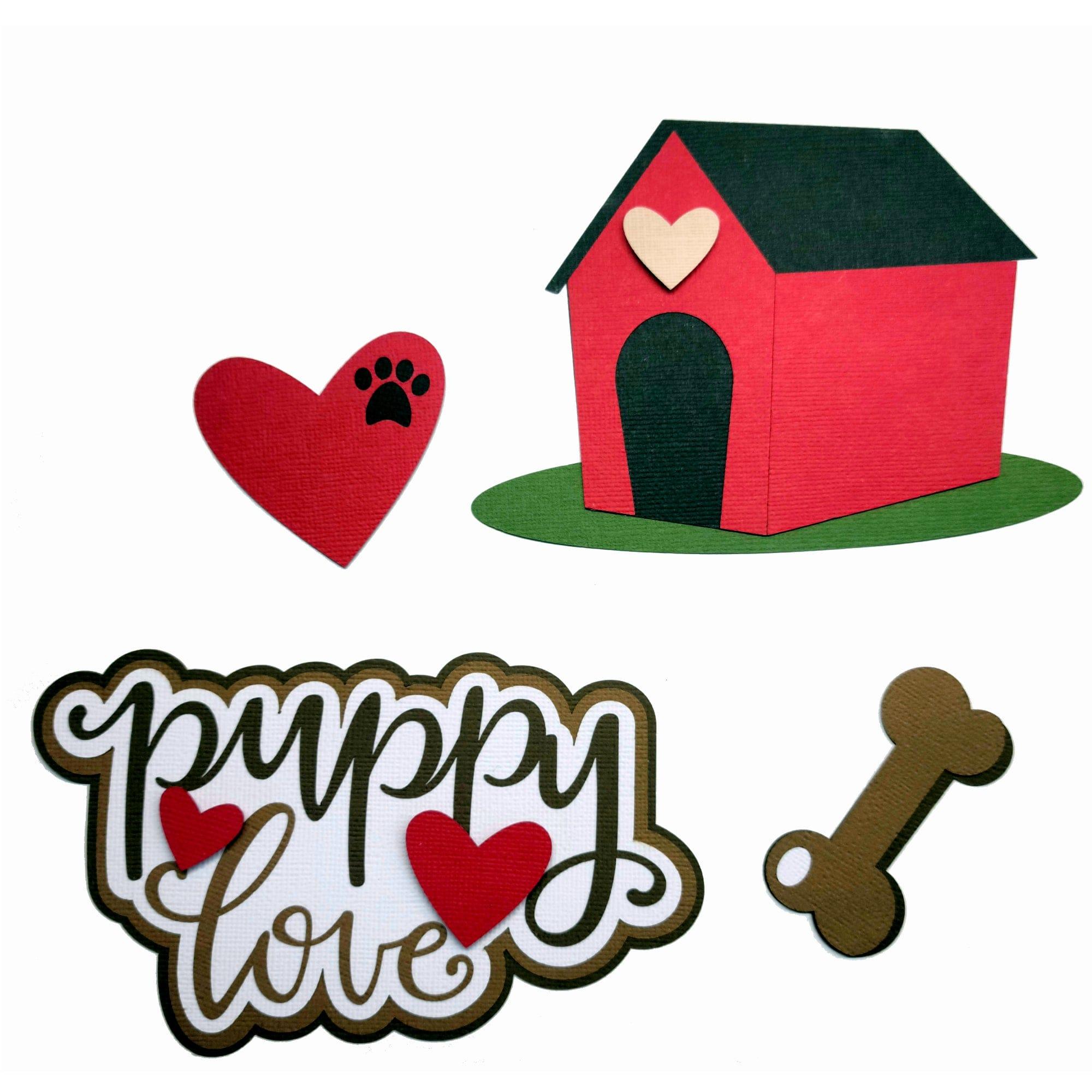My Puppy Love Title & Accessories 4-Piece Laser Cut Scrapbook Embellishments by SSC Laser Designs