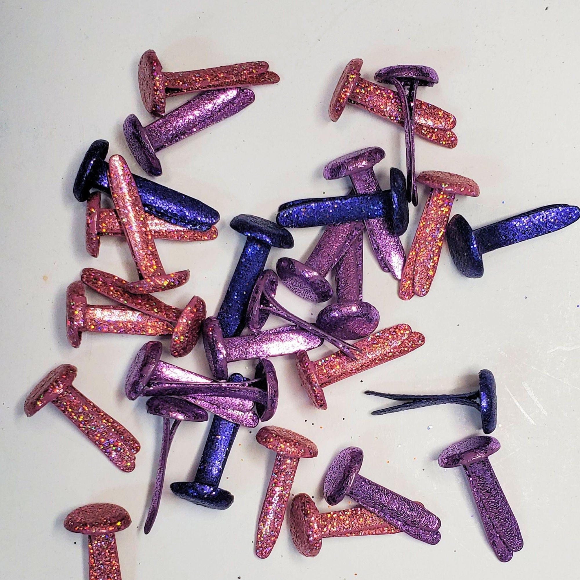 Hues of Pinks & Purples Medium Glitter Brads by SSC Designs - 30 Brads - Scrapbook Supply Companies